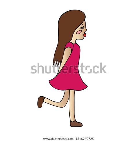 Color Vector Illustration Girl Blowing Kiss Stock Vector Royalty Free