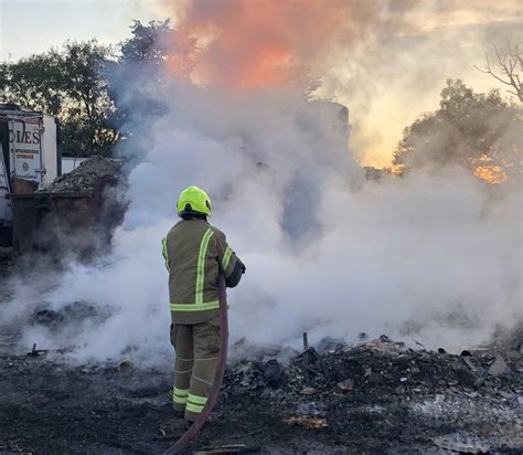 Essex Firefighters Tackle Field And Scrapyard Fires Bbc News