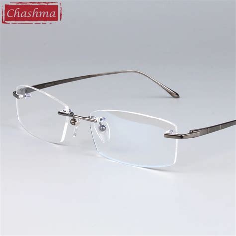 Chashma Eyeglasses Optical Frames Quality Frames Rimless Titanium Spectacle Frame For Men And