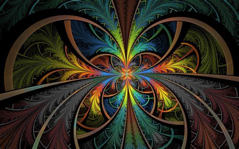 Digital Art Abstract Fractal Mirrored Colorful Wallpapers Hd