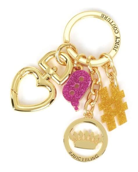 Juicy Couture Key Ring Fob Purse Charm Text New Ebay