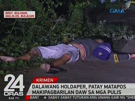 24 Oras 2 Holdaper Patay Matapos Makipagbarilan Daw Sa Mga Pulis Sa