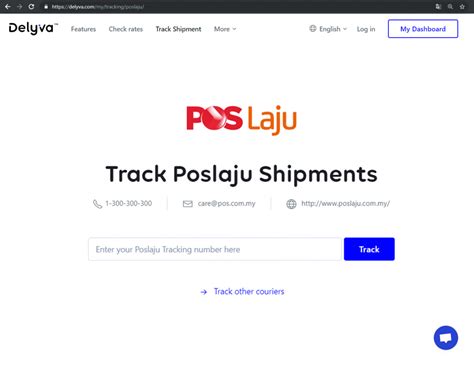 Please write a track number. Poslaju Tracking Number Erc