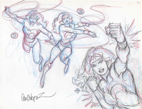Wonder Woman Prelim Sketches By Jose Luis Garcia Lopez Comic Art Comic Book Art Style