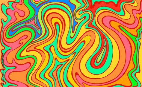 Psychedelic Colorful Waves Fantastic Art With Decorative Texture