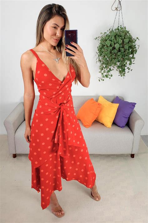 Vestido Maria Filó Midi Poá Pitaya Multicolorido Babadotop