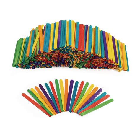 Colorations Regular Colored Wood Craft Sticks Popsicle Sticks 1000