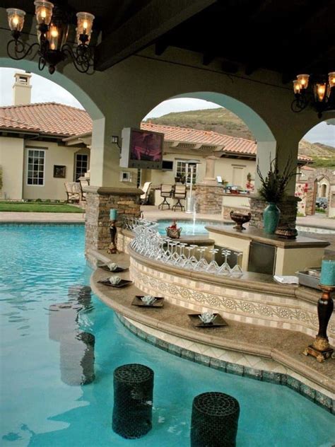 Mega Impressive Swim Up Pool Bars Built For Entertaining Backyard Pool Designs Backyard