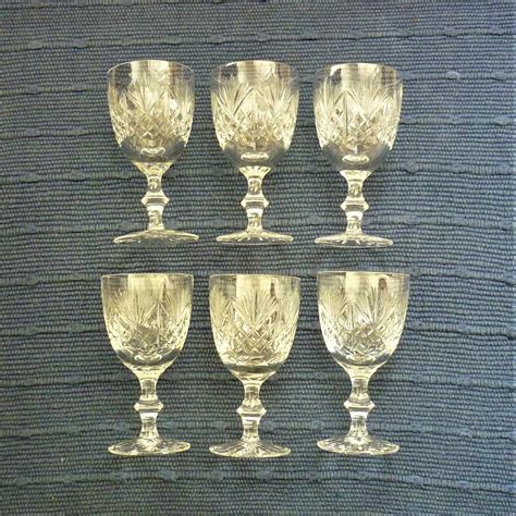 Superb Set Of Six Edinburgh Crystal Iona Large Wine Glasses Antique Glass Hemswell Antique
