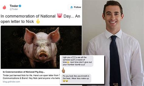 You aren't obligated to share their. Man banned from Tinder after 'calling woman a 'ch**k ...