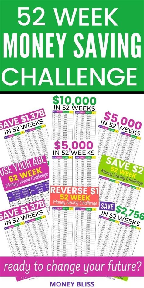 Your 52 Week Money Saving Challenge Free Printable Money Bliss