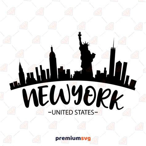 New York Skyline Svg Usa State Clipart Premiumsvg