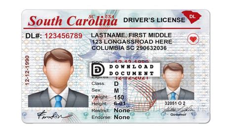 South Carolina Driver License Drivers License Psd Templates Templates