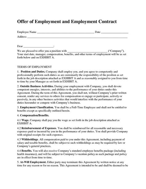 1099 letter to vendors 1099 letter to clients 1099 letter notification 1099 letter to employee. Printable Sample Employment Contract Sample Form | Online Attorney Legal Forms | Pinterest | On ...
