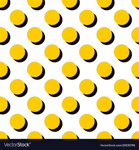 Tile Pattern With Yellow Polka Dots On White Vector Image