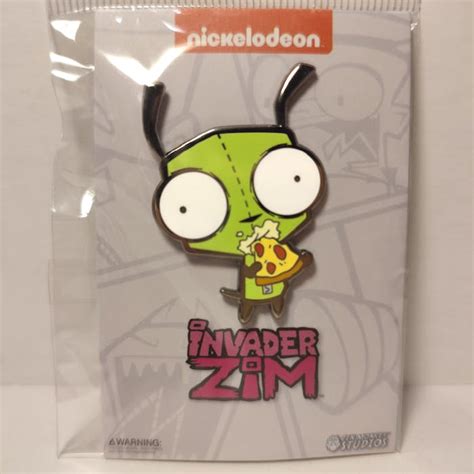 Nickelodeon Invader Zim Gir Eating Pizza Collectible Enamel Pin Grailed