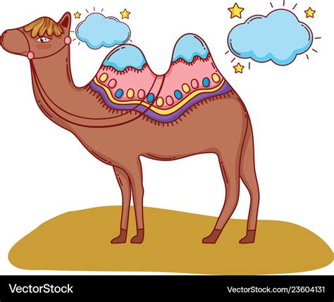 Desert Camel Cartoon Royalty Free Vector Image