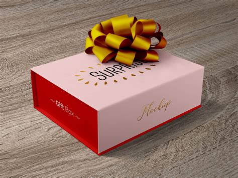 Free Gift Packaging Box Mockup PSD | Designbolts