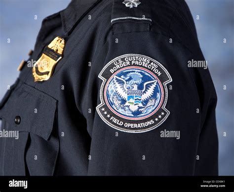 Badge On Uniform Of Us Customs And Border Protection Officer Which Is