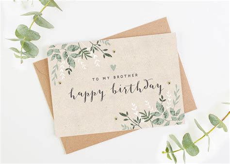 Check spelling or type a new query. Brother Birthday Card Green Botanical By Norma&Dorothy | notonthehighstreet.com