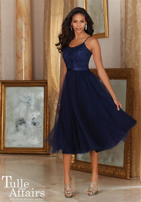 Navy Blue Knee Length Bridesmaid Dresses