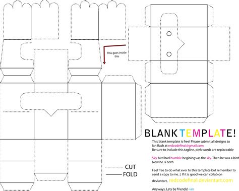 15 Best Photos Of Blank Papercraft Template Blank Cub
