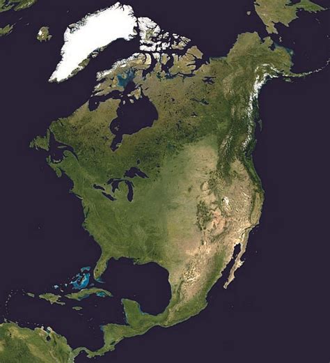 North America Landmass America Continent Satellite