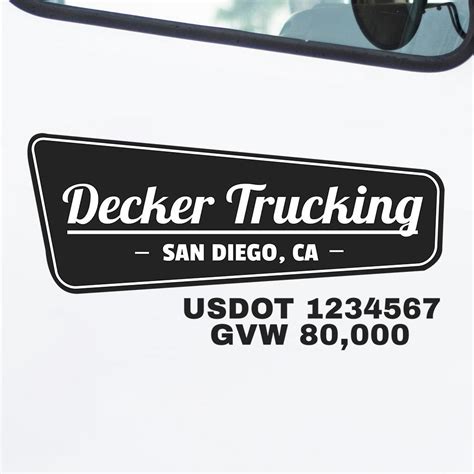 Company Name Truck Door Decal Usdot Semi Transportation 2 Pack