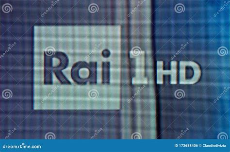 Turin Jan 2020 Rai 1 Hd Television Sign Editorial Photo Image Of