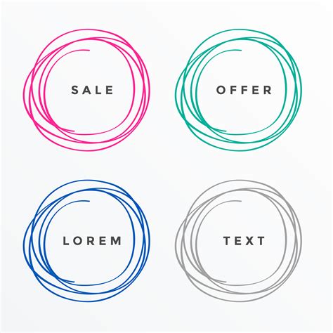Scribble Style Circle Banners Set Download Free Vector Art Stock