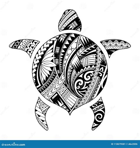 Tribal Tattoo For Aboriginal Turtle Shape Stock Vector Illustration