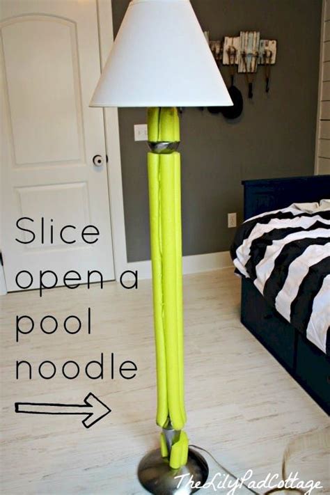 Amazing DIYs That Are Seriously Made From Pool Noodles Floor Lamp Makeover Diy Floor Lamp