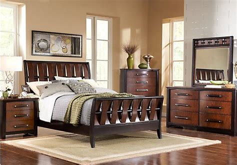 Find weekly special offers that can be used at any of our furniture outlets. Queen Bedroom Sets - Rooms To Go - Bedford Heights Cherry 5 Pc Queen Sleigh Bedroom - 3212537P ...
