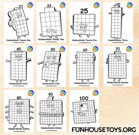 Numberblocks Funhousetoys Kids Printable Coloring Pages Coloring