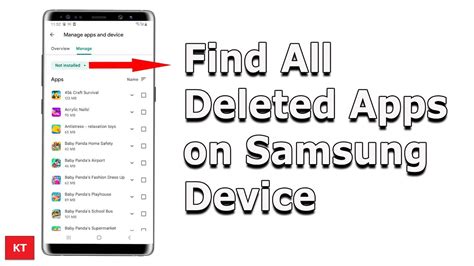 How To Find All The Deleted Apps On Samsung Device 2022 Youtube