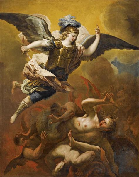 Luca Giordano Painting Saint Michael Defeating Satan By Luca Giordano Michael And Lucifer