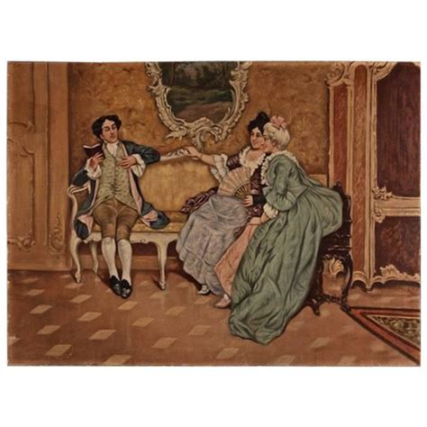 Antique French Rococo Oil Painting On Canvas At 1stdibs