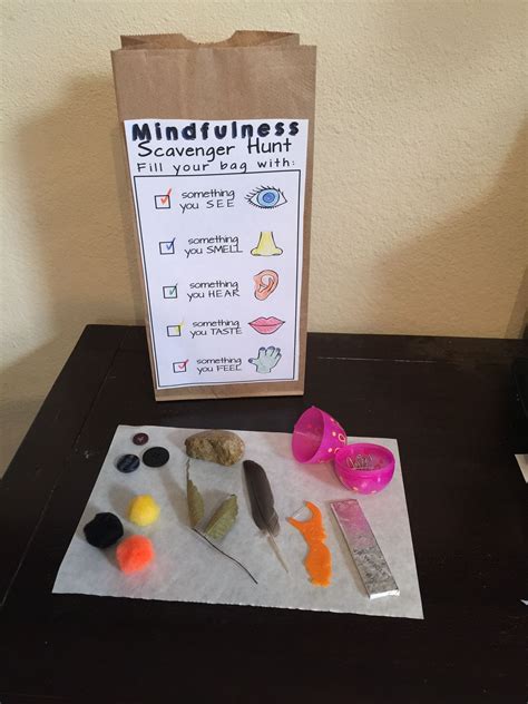 Mindfulness Scavenger Hunt Worksheets For Relaxation And Calm Mind