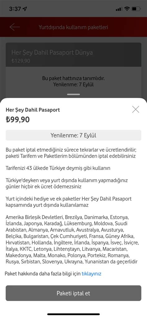 Vodafone Her Şey Dahil Pasaport Eksik Bilgilendirme Ve Fatura İtirazı