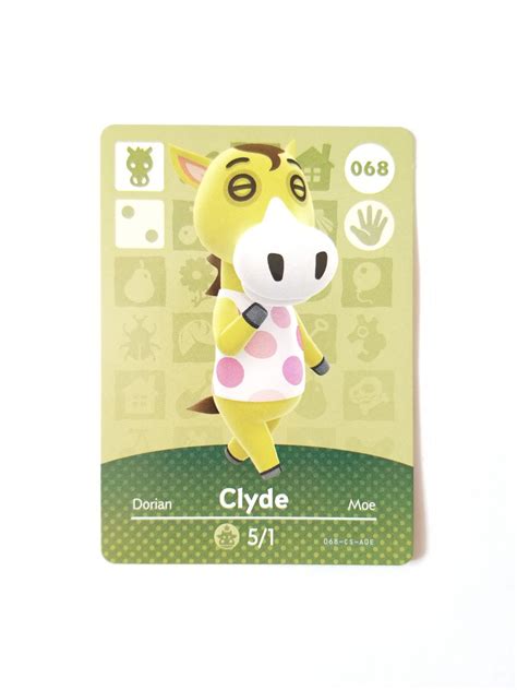 Animal Crossing Amiibo Card Clyde 68 Mercari Animal Crossing