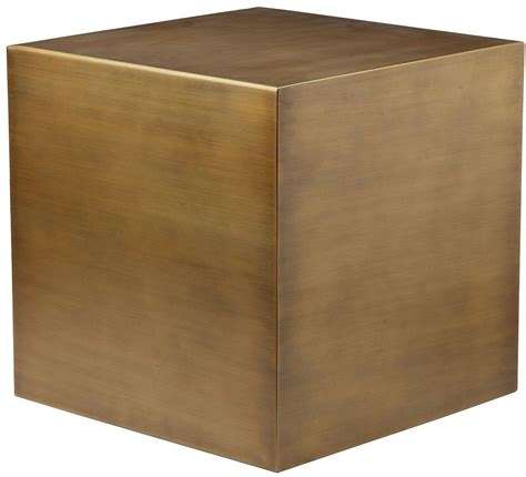 Stainless Steel Cube In Brushed Brass
