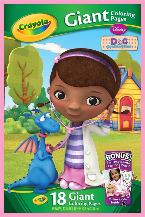 Contains 18 giant colouring pages and 100 toy story 4 themed stickers. Giant Coloring Pages - Doc McStuffins | Crayola