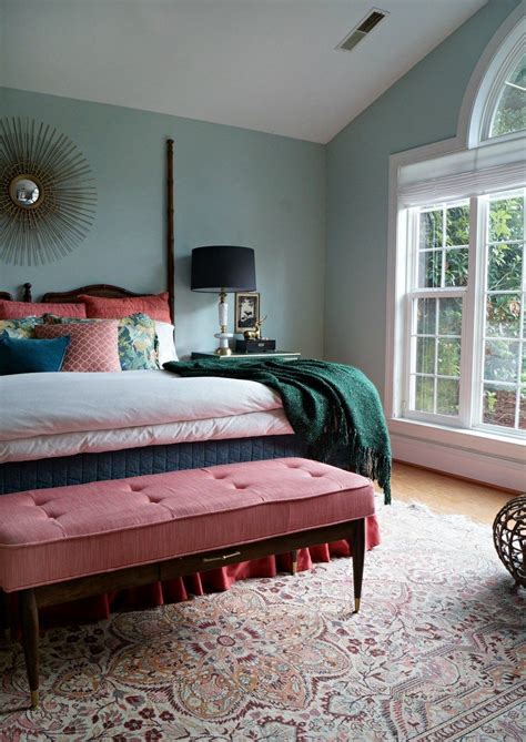 Coral And Green Master Bedroom Strikes Again Green Master Bedroom