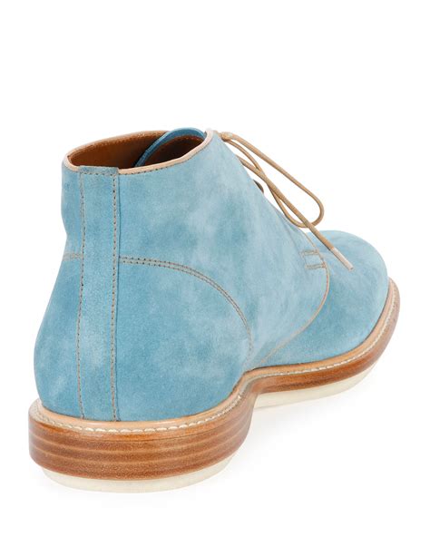 Lyst Bally Strauss Suede Lace Up Boot In Blue For Men