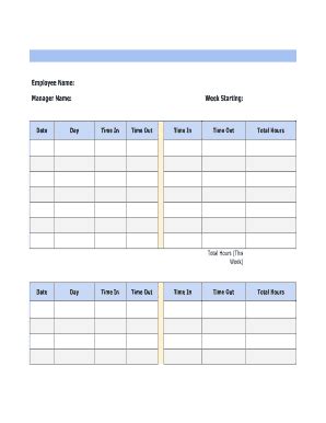 Simple Timesheet Template Forms Fillable Printable Samples For PDF