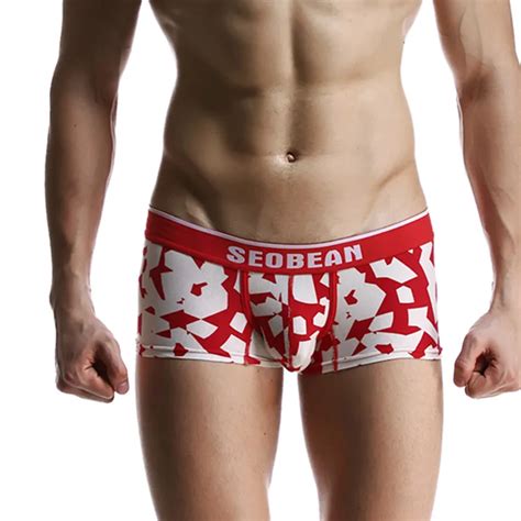 New Seobean Men S Boxers Low Waist U Bag Boxer Cotton Underwear