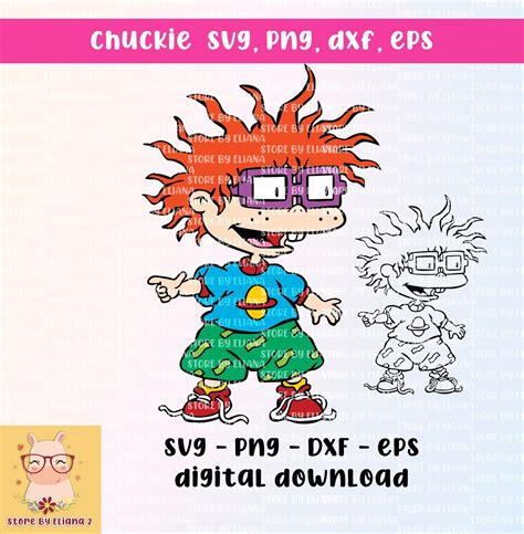 Chuckie Finster Rugrats SVG PNG Dxf Cricut Silhouette Cut Etsy