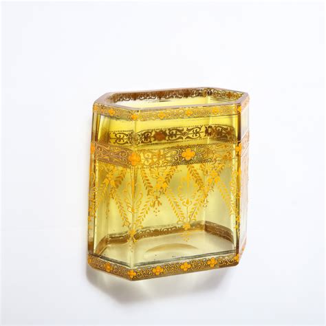 Art Nouveau Amber Glass Moser Vase — High Style Deco