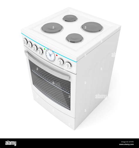 Electric stove on white background Stock Photo - Alamy