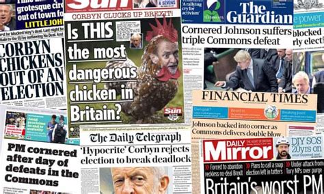 Pm Cornered How The Papers Covered Johnsons Horror Day In Commons Paper Cover Johnson
